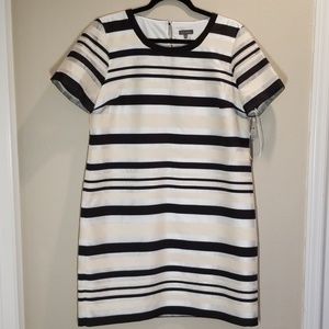 NWT Vince Camuto Organza Striped Shift Dress, Sz 14